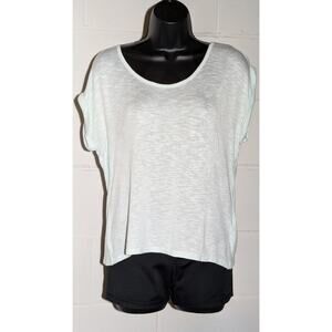 No Boundaries Crochet Sheer Back Top Mint Green Sleeveless Knit Blouse Small